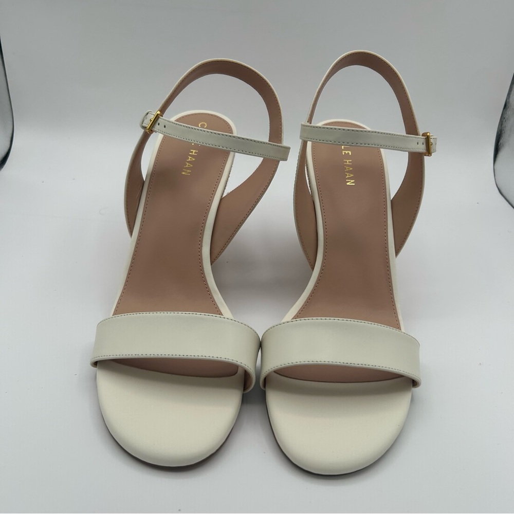 New Cole haan Womens Josie wedge sandal pump, ivory leather/natural Raff 9.5